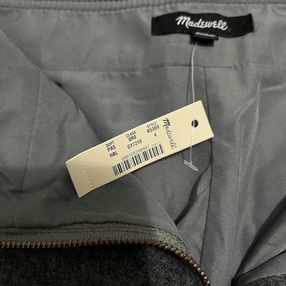 MADEWELL Fireside zip front skirt, NWT, size 4. Gray - Picture 7 of 9